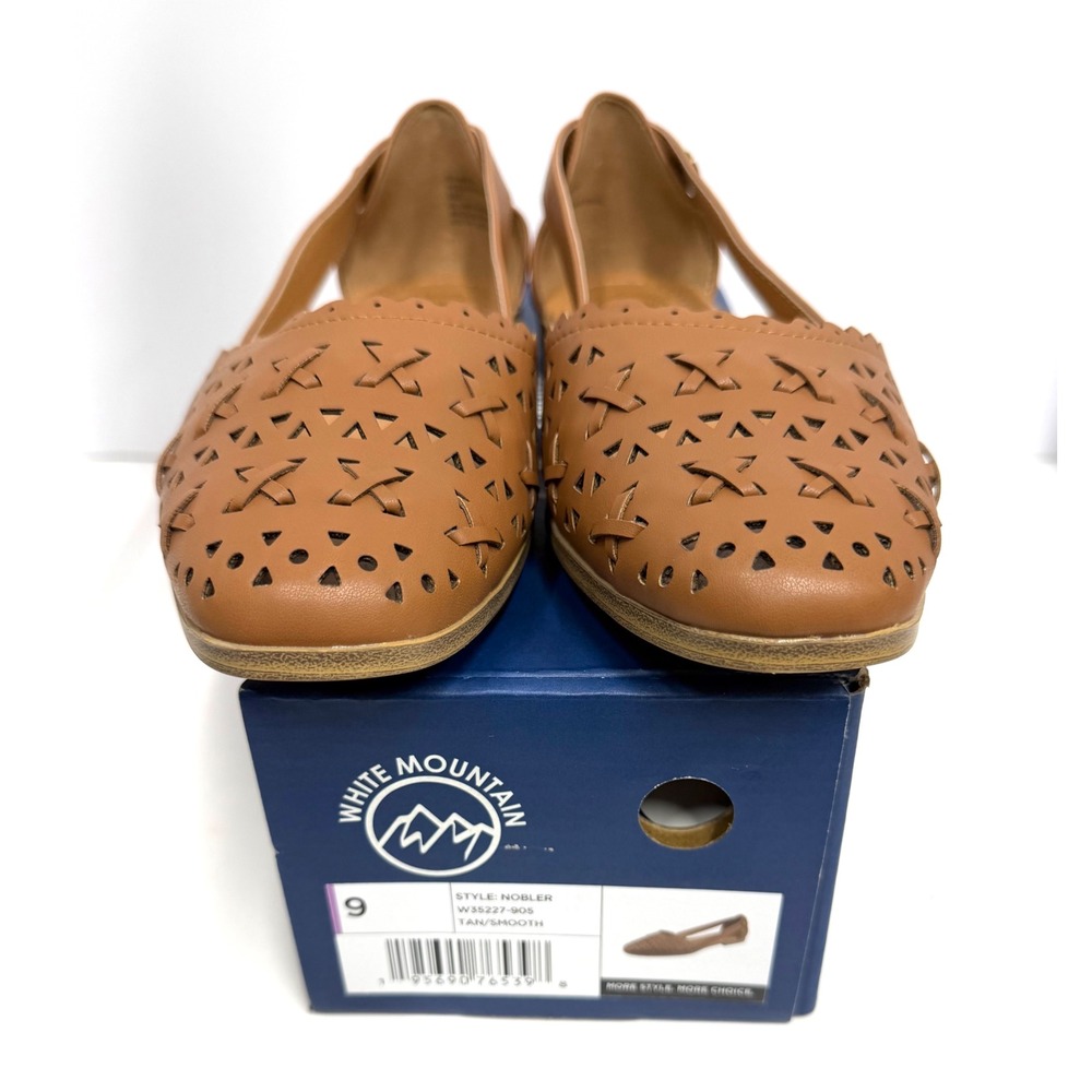 White Mountain Women's Nobler Casual Flats Tan Smooth Size 9 NWT/BOX